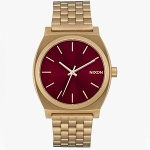 Nixon Timeteller mens watch Oxblood gold stainless Analog water resistant
